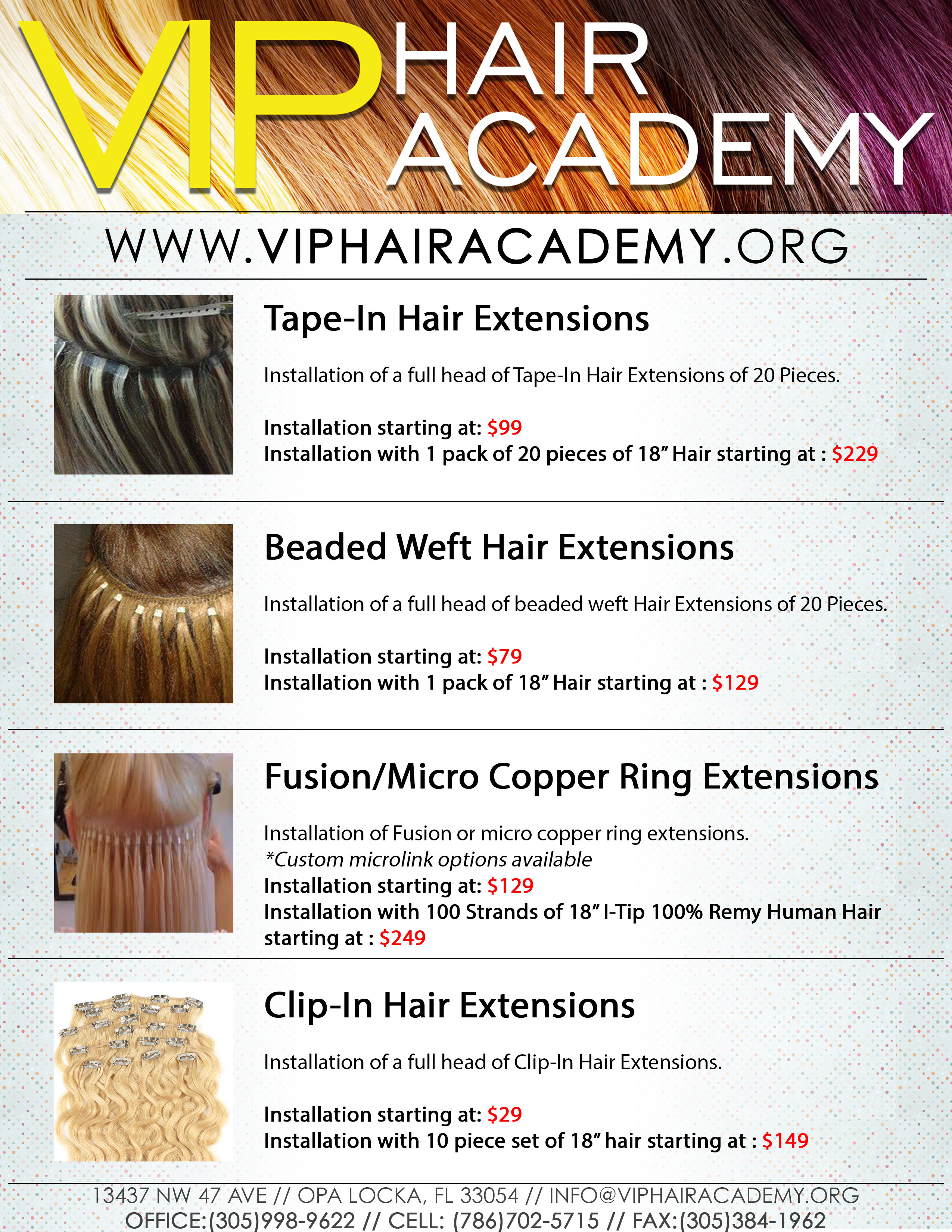 VIP Hair Academy / Services